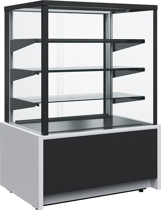 Витрина кондитерская Carboma KC70 VM 0,6-1 Light Техно (9006-9005, черная) — витрины кондитерские, ориентир от 100 300 ₽