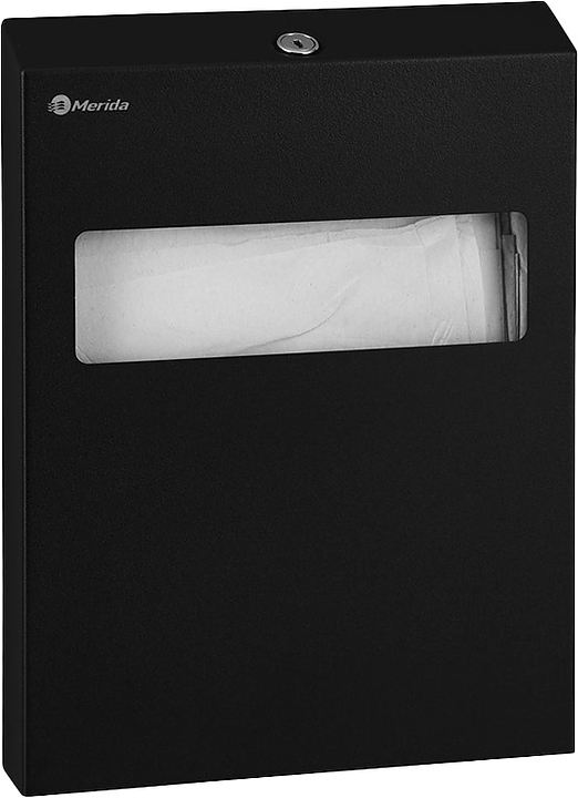 Диспенсер гигиенических покрытий на унитаз Merida STELLA R BLACK GSC001.R (нерж. сталь) черный — диспенсеры, ориентир от 14…