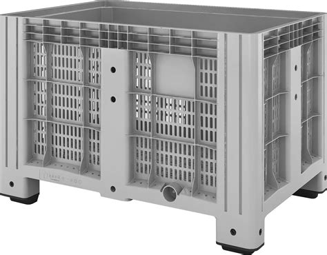 Контейнер ТАРА.РУ SDBOX 1208 P 1200х800х800 мм (перфорированный на ножках) серый — контейнеры крупногабаритные, ориентир от…